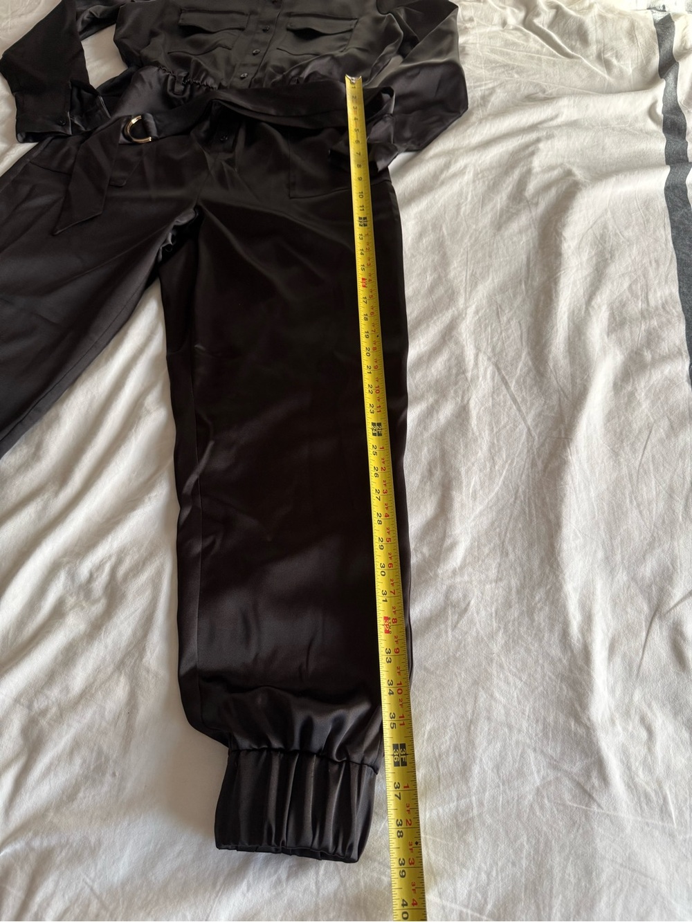 INC International Concepts Black Satin Utility Jogger Jumpsuit Size 6 NWOT - Picture 7 of 11